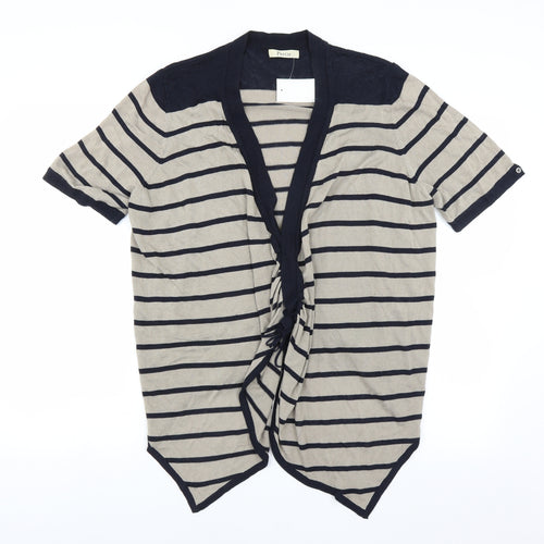 Precis Womens Beige Striped  Cardigan Jumper Size XL