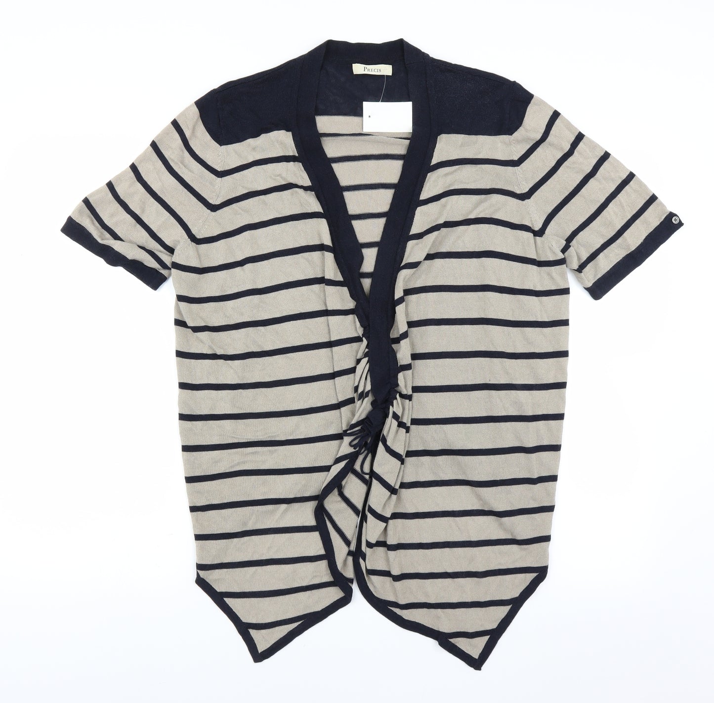 Precis Womens Beige Striped  Cardigan Jumper Size XL