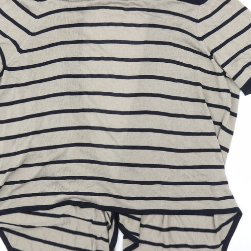 Precis Womens Beige Striped  Cardigan Jumper Size XL