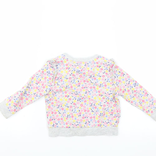 George Girls Grey Floral  Pullover Jumper Size 12-18 Months