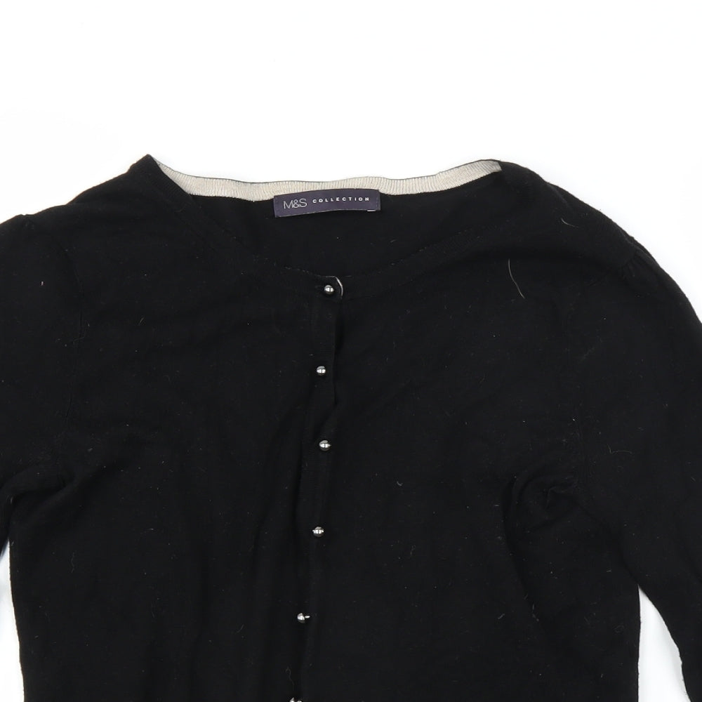 Marks and Spencer Womens Black   Cardigan Jumper Size 8