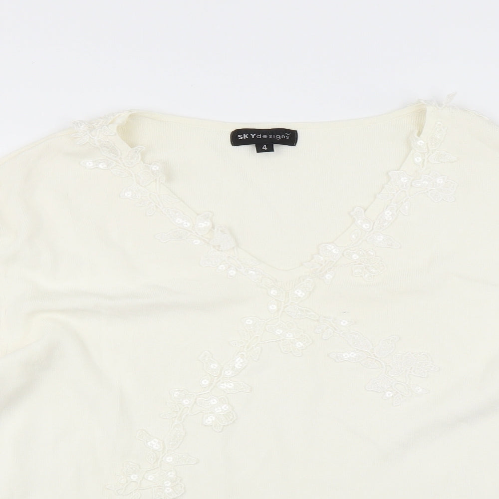 Sky Designs Womens White   Basic Blouse Size L