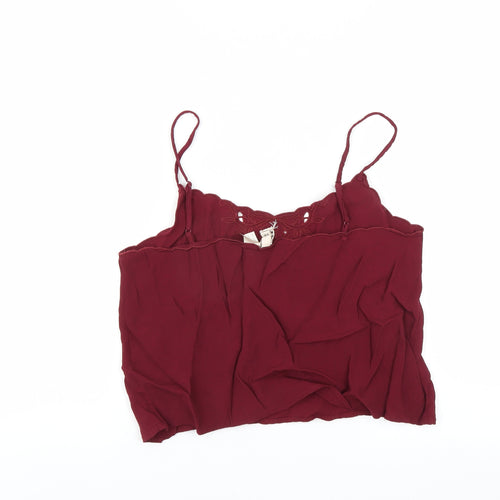 Divided by H&M Womens Red   Camisole Blouse Size 14  - CROPPED