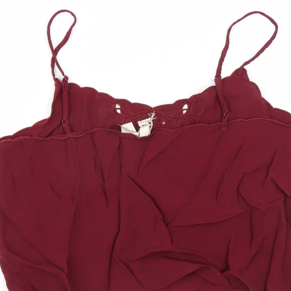 Divided by H&M Womens Red   Camisole Blouse Size 14  - CROPPED