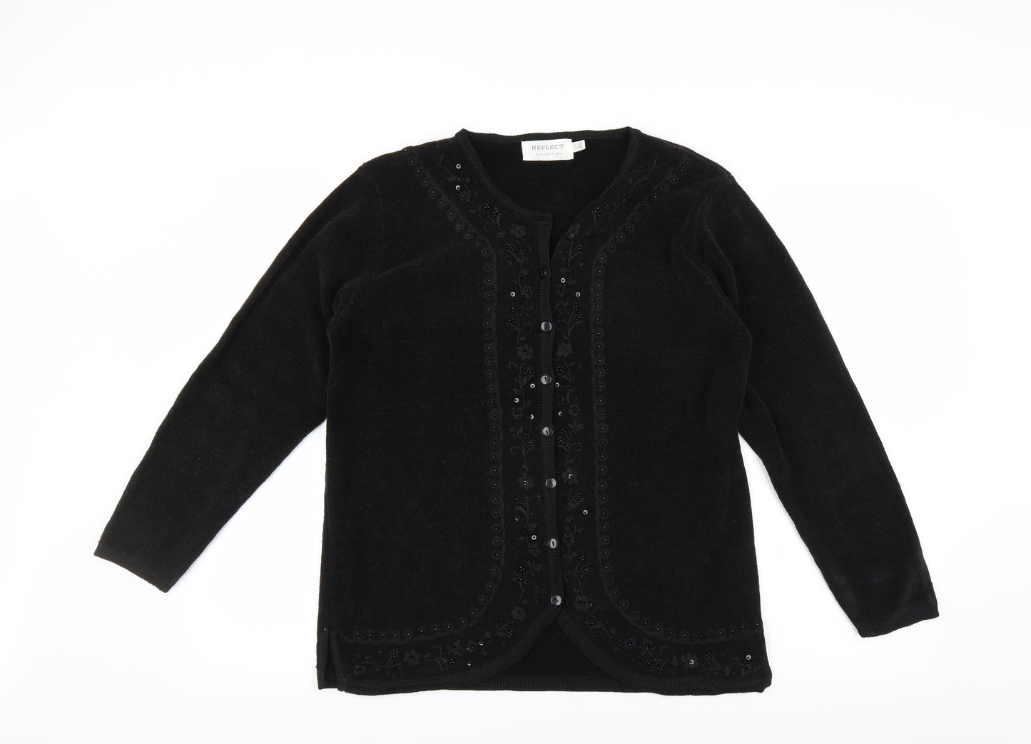 Reflect Collection Mens Black   Cardigan Jumper Size S