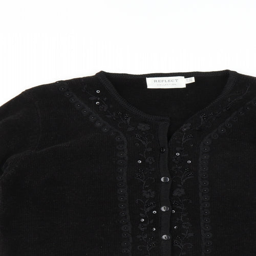 Reflect Collection Mens Black   Cardigan Jumper Size S