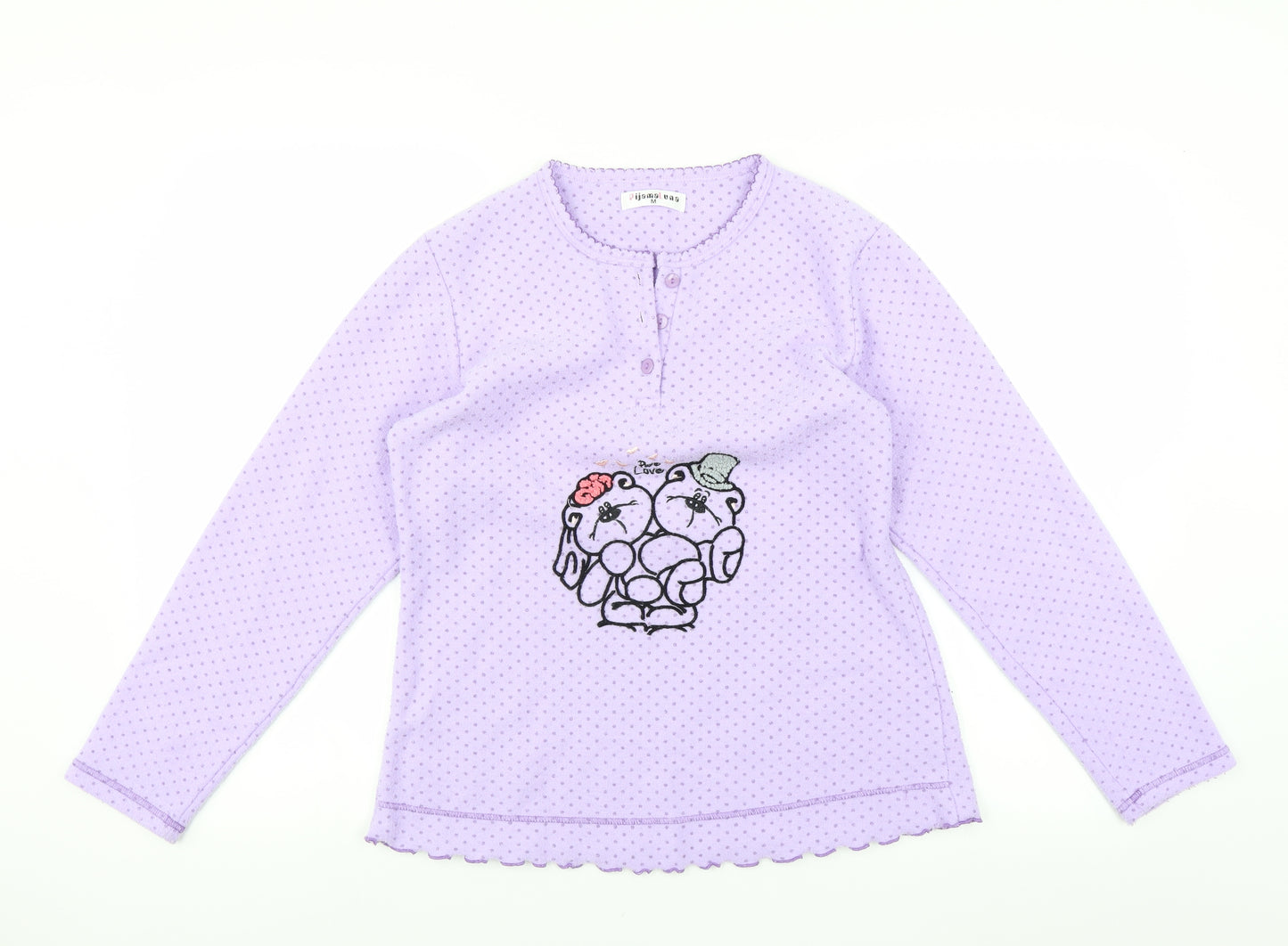 pijamaluna Womens Purple Solid  Top Pyjama Top Size M