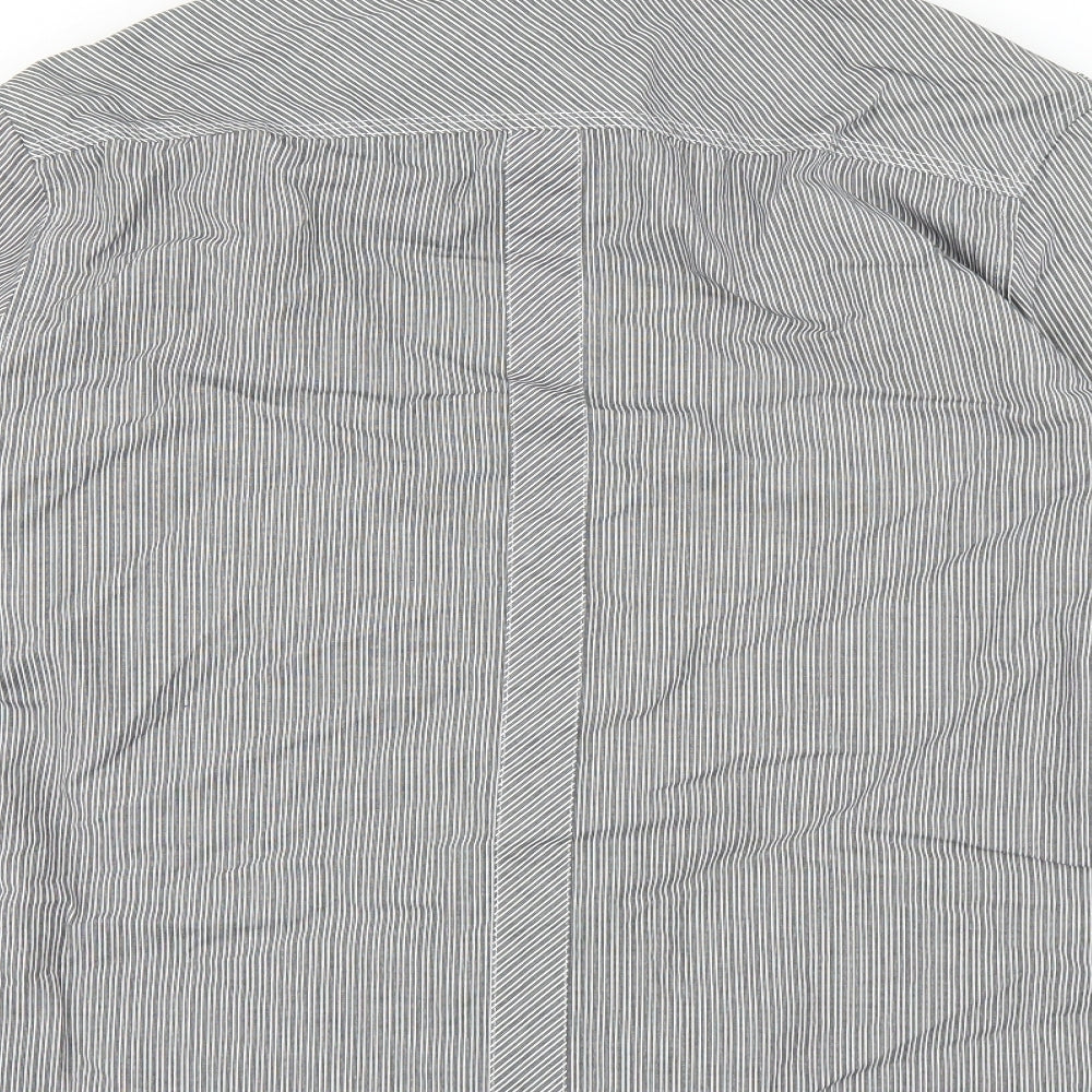 NEXT Mens Grey Striped   Dress Shirt Size M