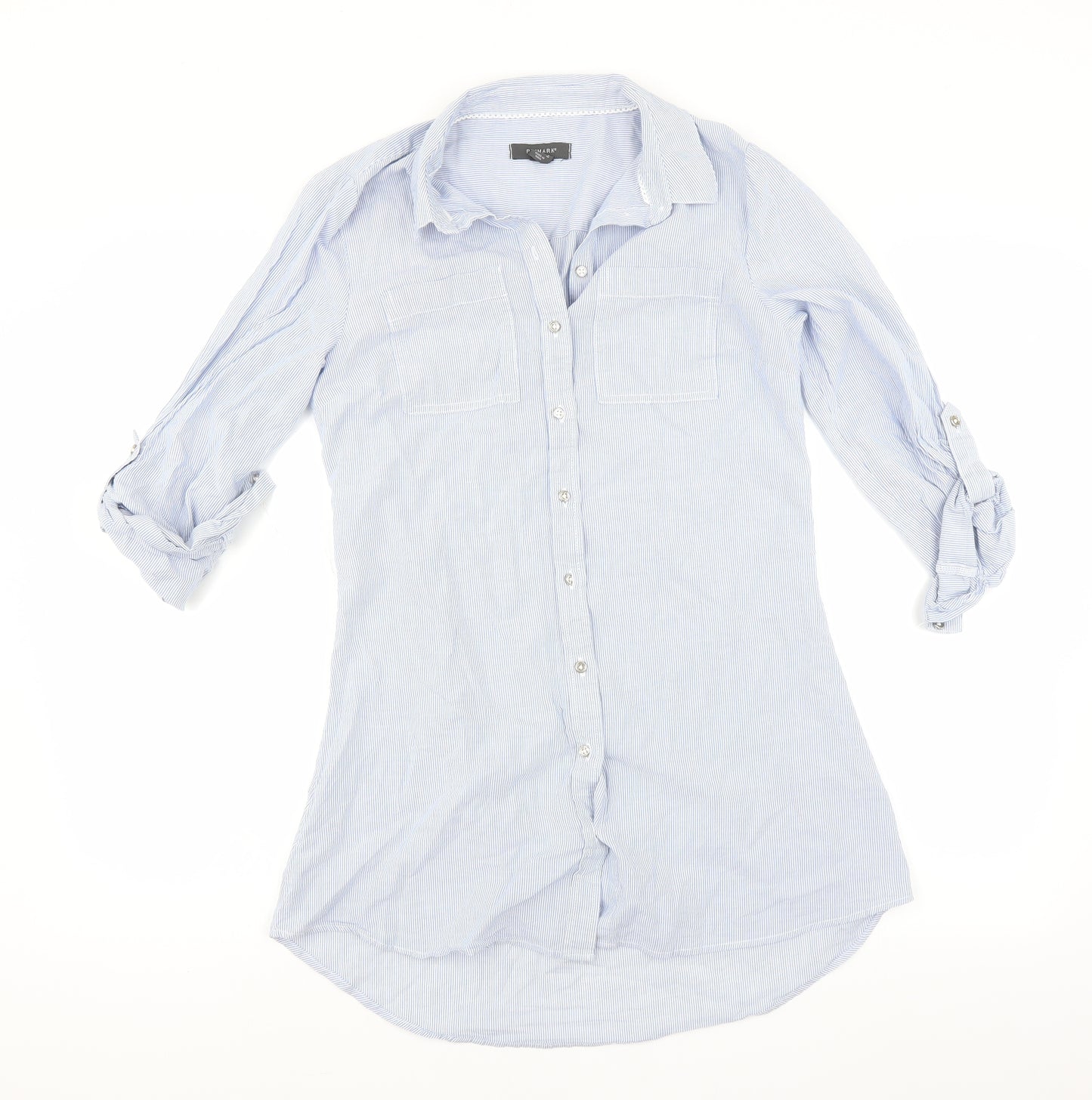 Primark Womens Blue Striped  Shirt Dress  Size 10