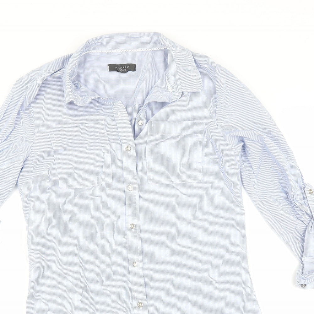Primark Womens Blue Striped  Shirt Dress  Size 10