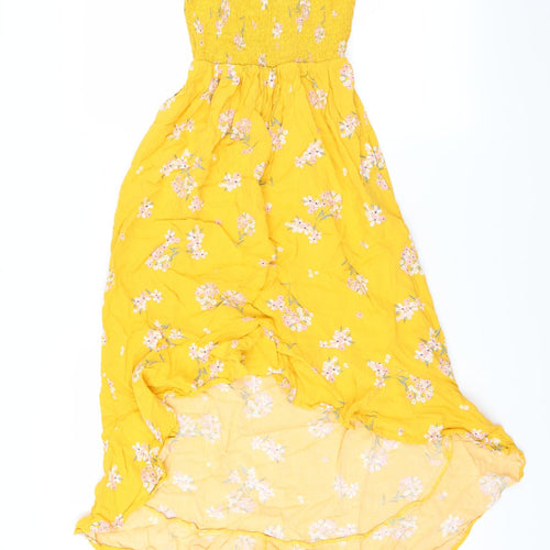 New Look Girls Yellow Floral  Fit & Flare  Size 14 Years