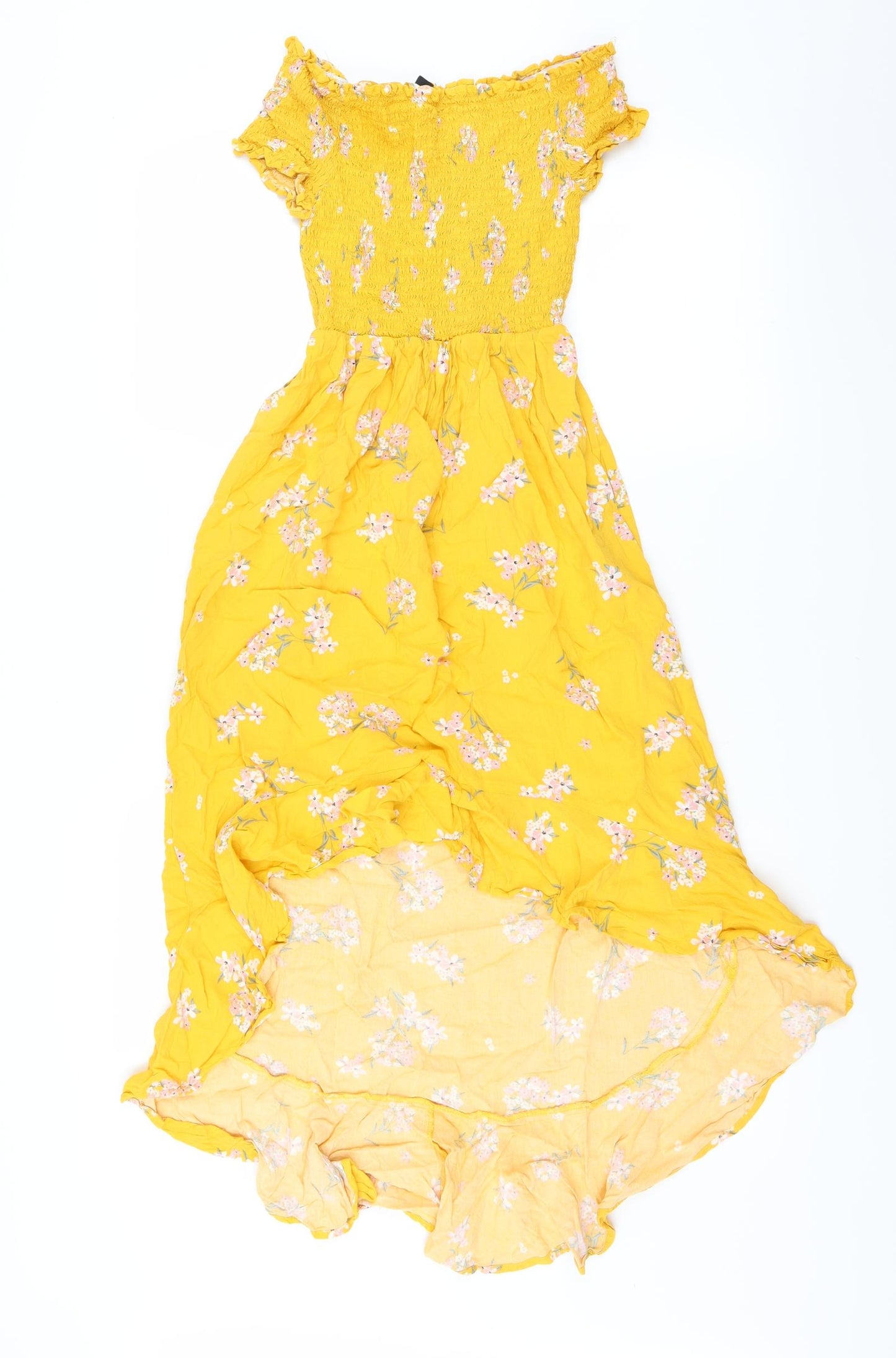 New Look Girls Yellow Floral  Fit & Flare  Size 14 Years