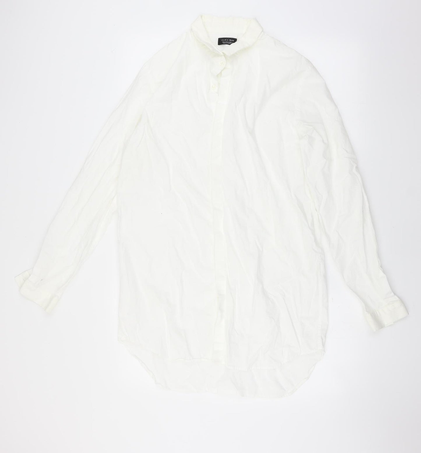 Zara Mens White    Dress Shirt Size L
