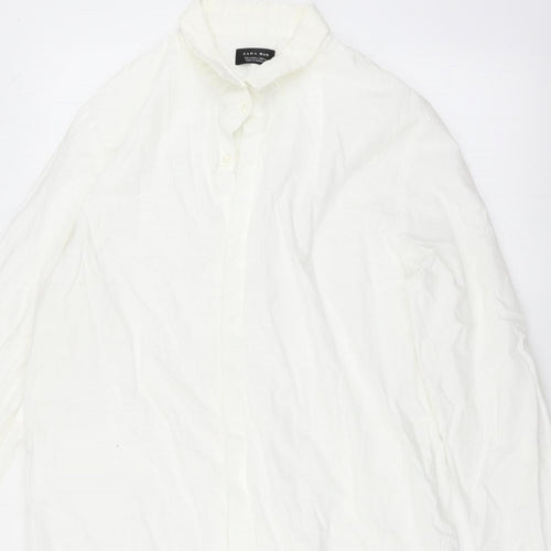 Zara Mens White    Dress Shirt Size L