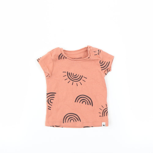 Primark Girls Orange   Basic T-Shirt Size 0-3 Months