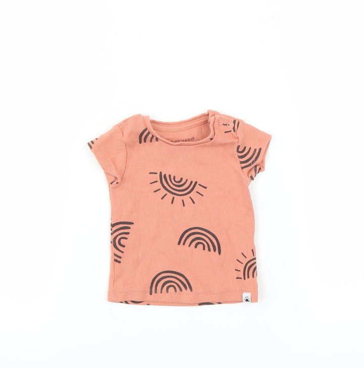 Primark Girls Orange   Basic T-Shirt Size 0-3 Months