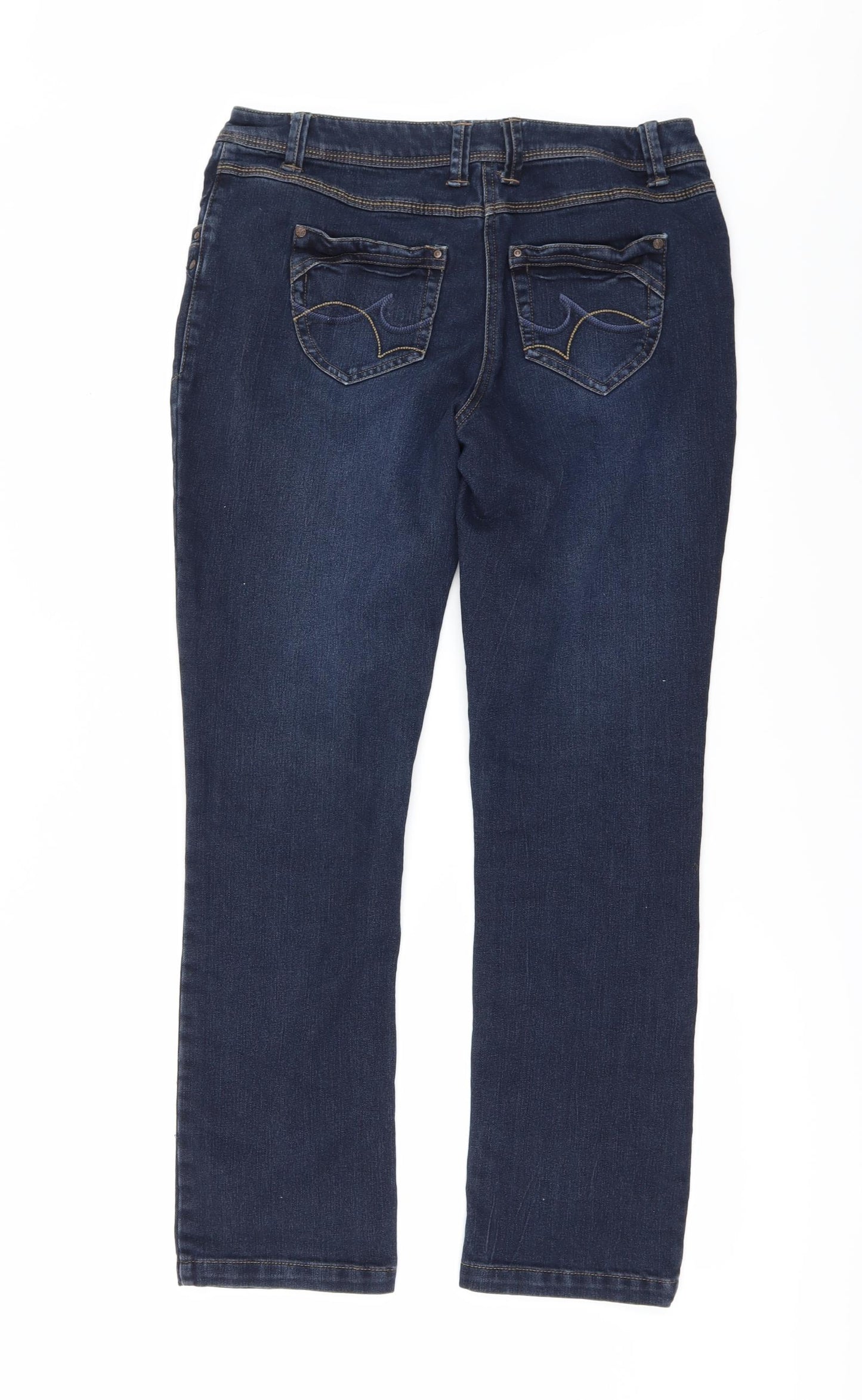George Womens Beige  Denim Straight Jeans Size 12 L30 in