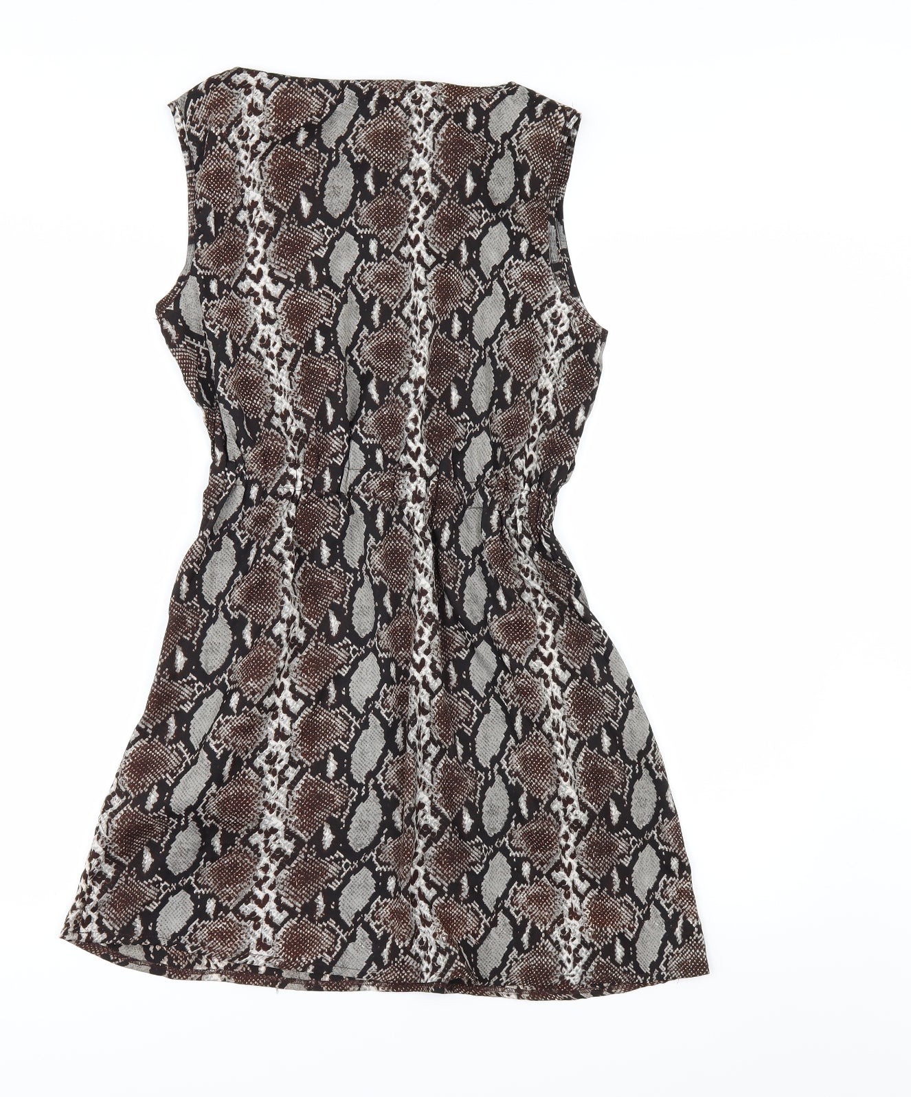MELA LOVE LONDON Womens Brown Animal Print  A-Line  Size 10
