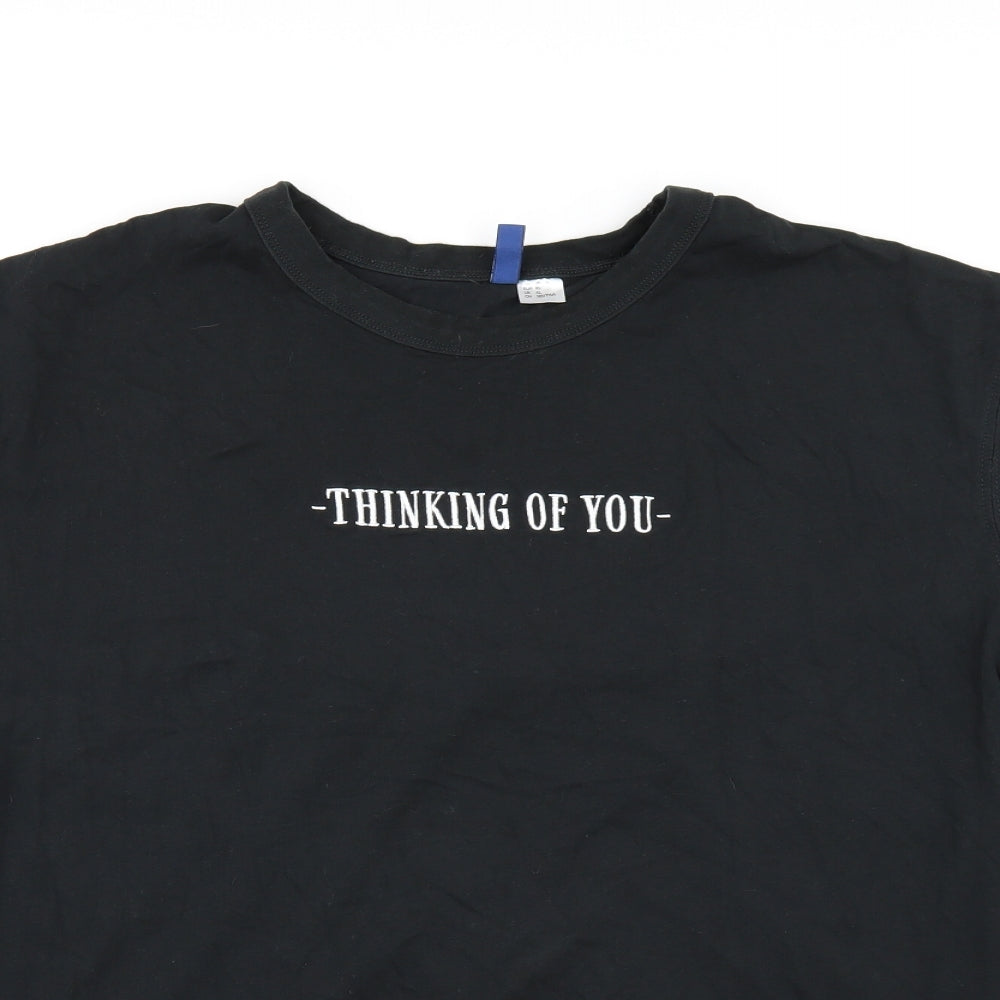 Divided by H&M Mens Black    T-Shirt Size XL