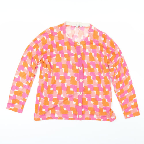 Boden Womens Pink Geometric  Cardigan Jumper Size 16