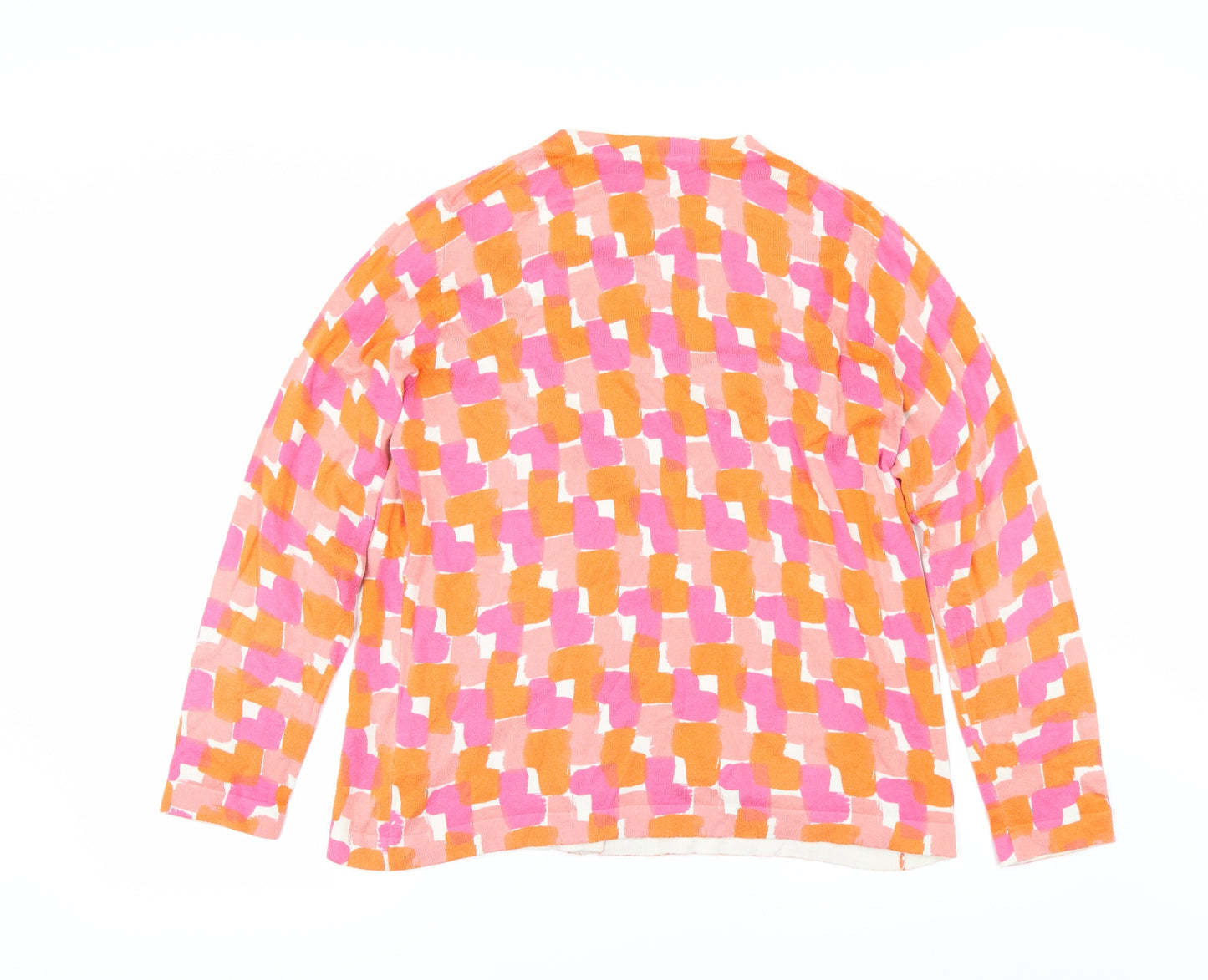 Boden Womens Pink Geometric  Cardigan Jumper Size 16