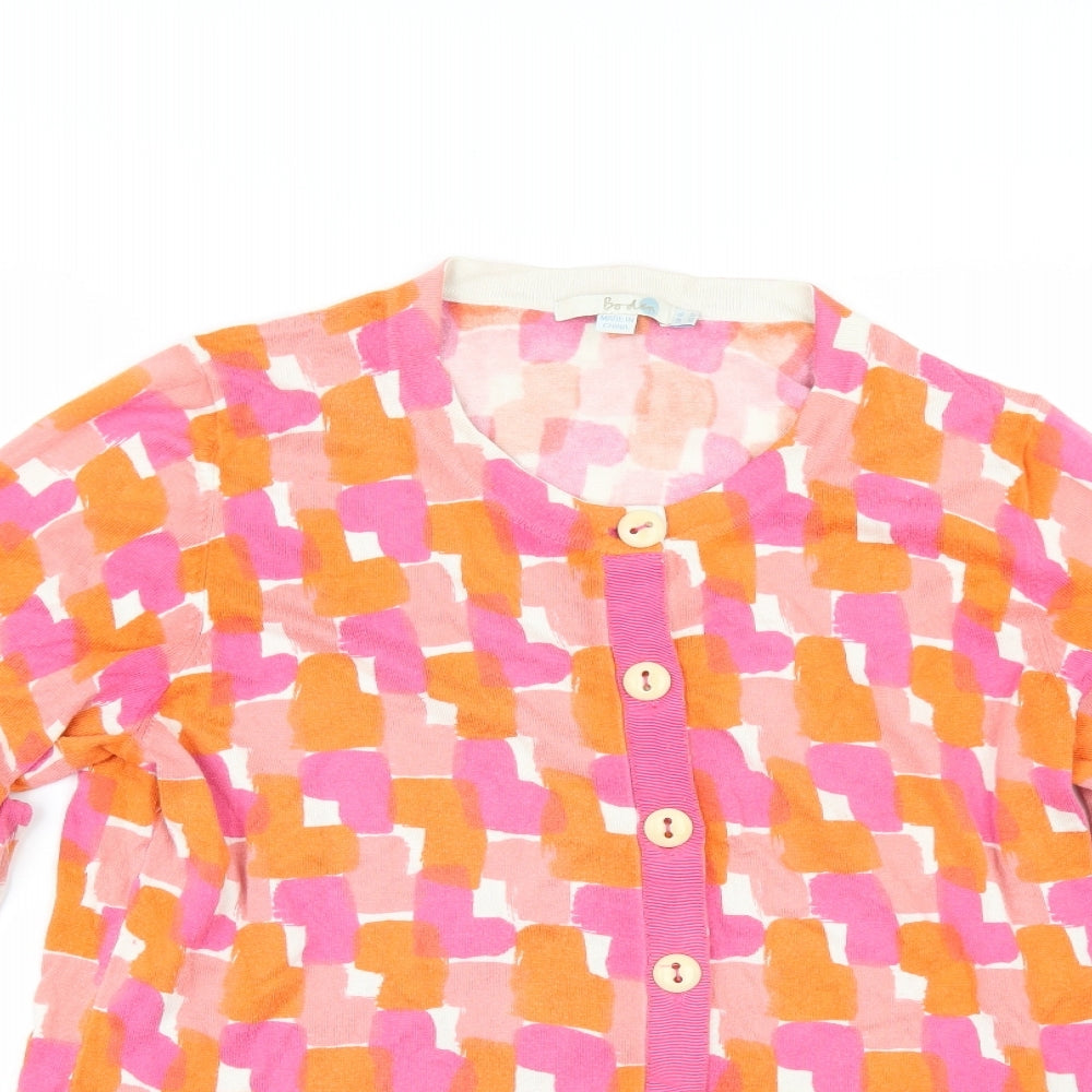 Boden Womens Pink Geometric  Cardigan Jumper Size 16