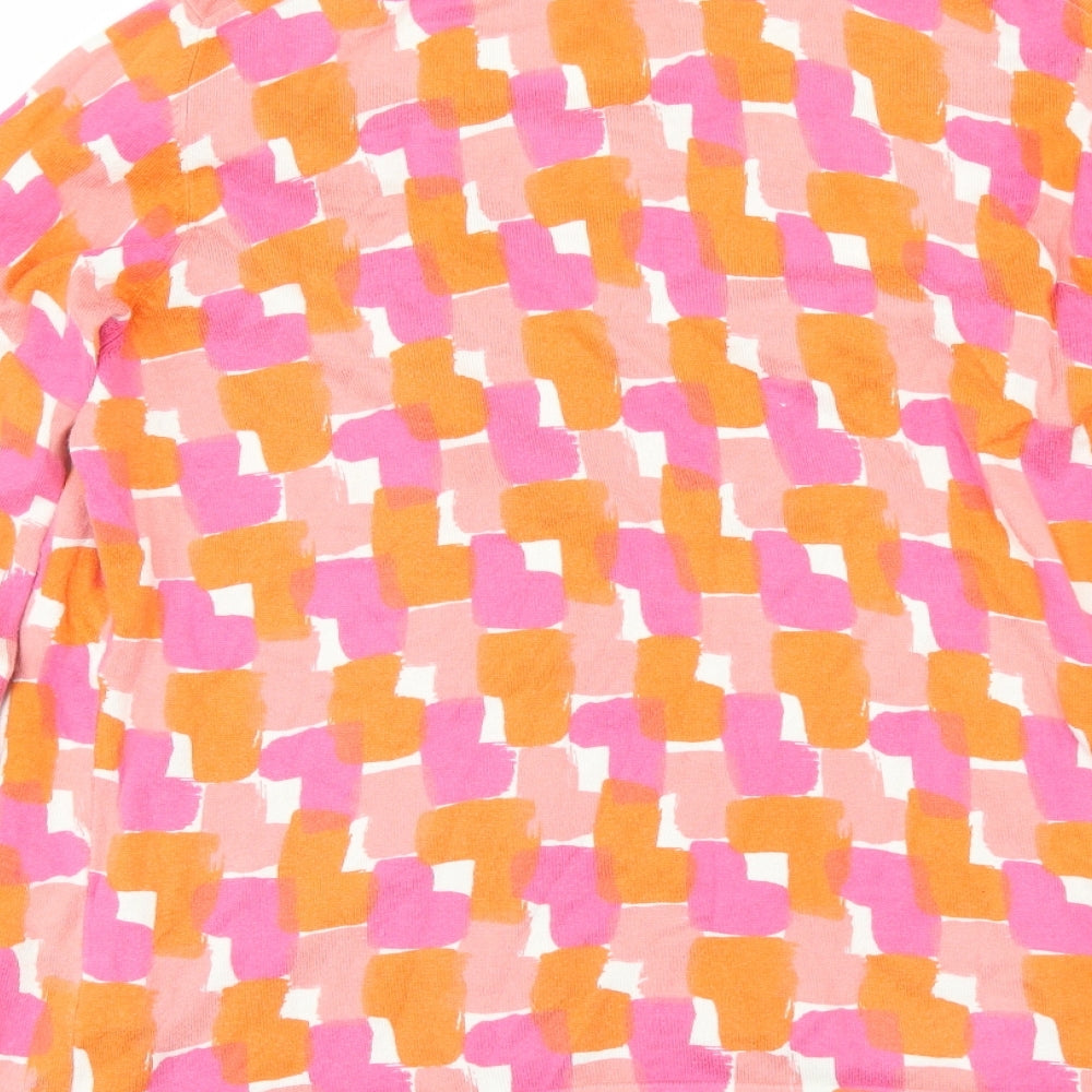 Boden Womens Pink Geometric  Cardigan Jumper Size 16