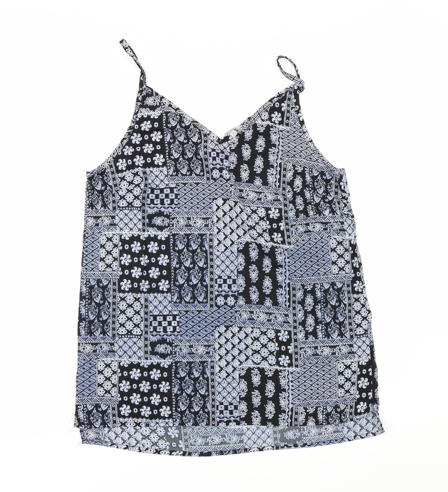 Peacocks Womens Blue Geometric  Camisole Blouse Size 12