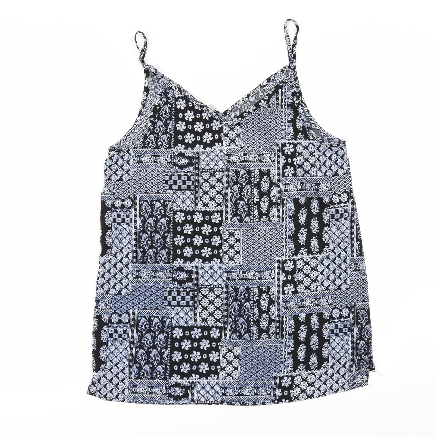 Peacocks Womens Blue Geometric  Camisole Blouse Size 12