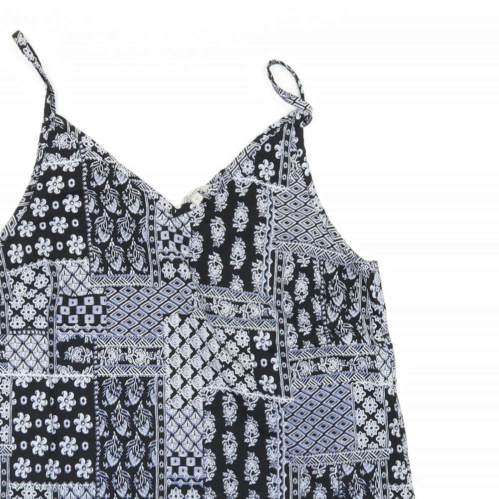 Peacocks Womens Blue Geometric  Camisole Blouse Size 12