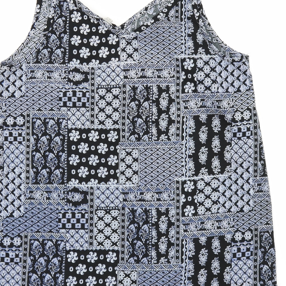 Peacocks Womens Blue Geometric  Camisole Blouse Size 12