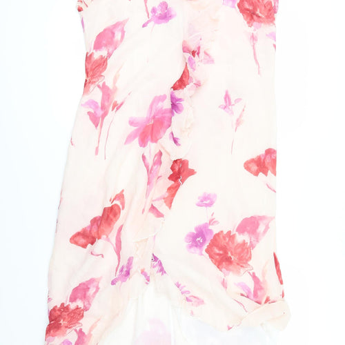 August Silk Womens Pink Floral  A-Line  Size 16