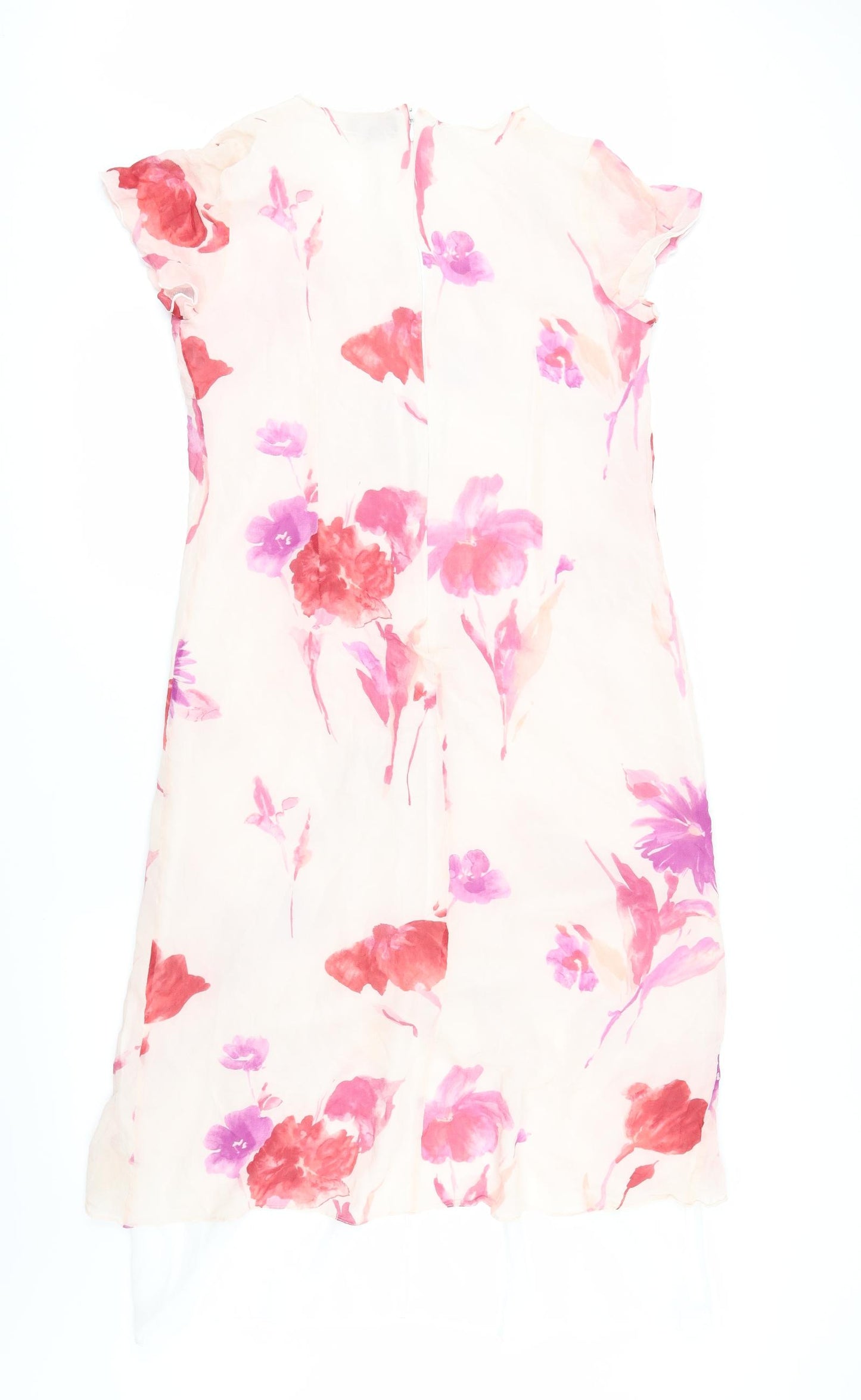 August Silk Womens Pink Floral  A-Line  Size 16