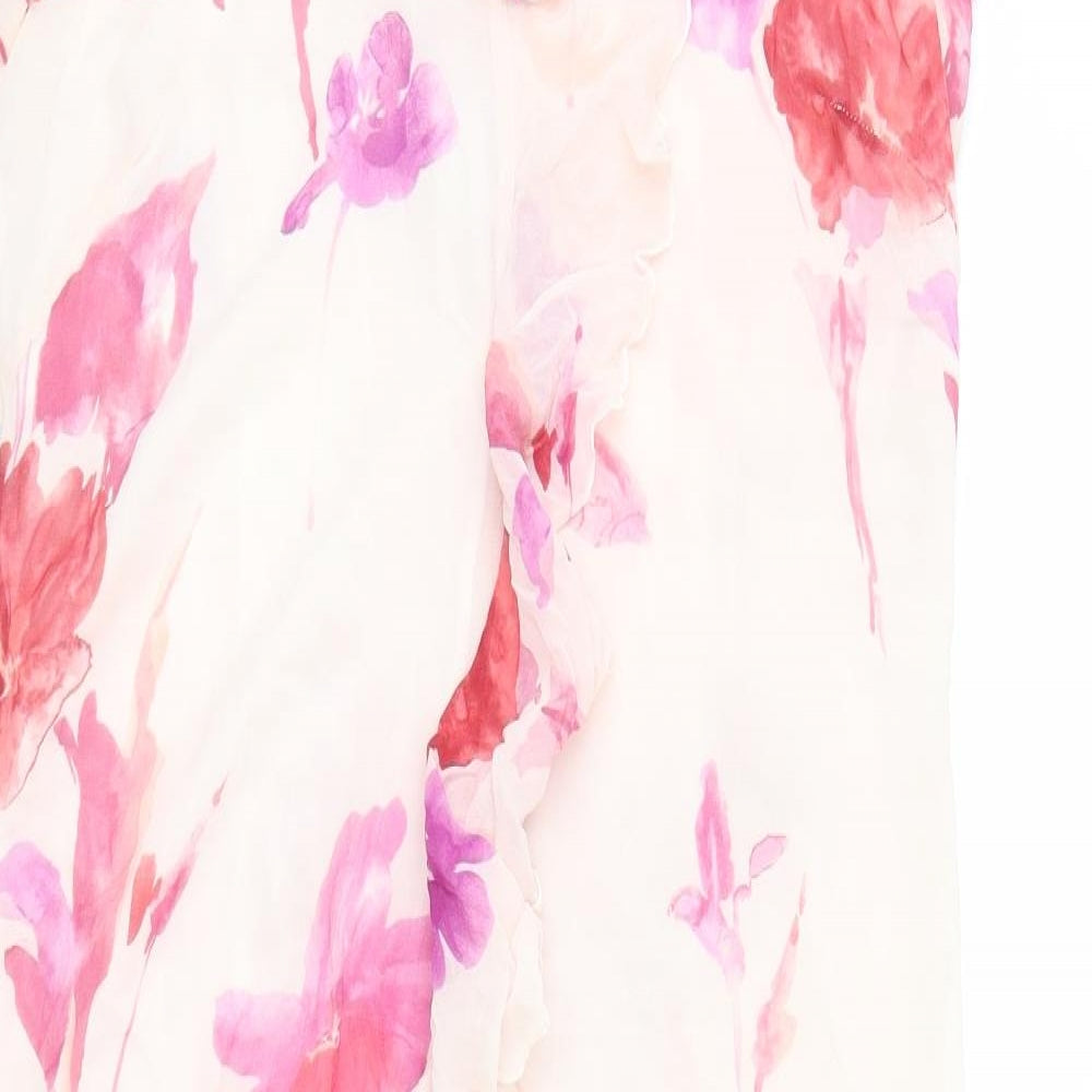 August Silk Womens Pink Floral  A-Line  Size 16