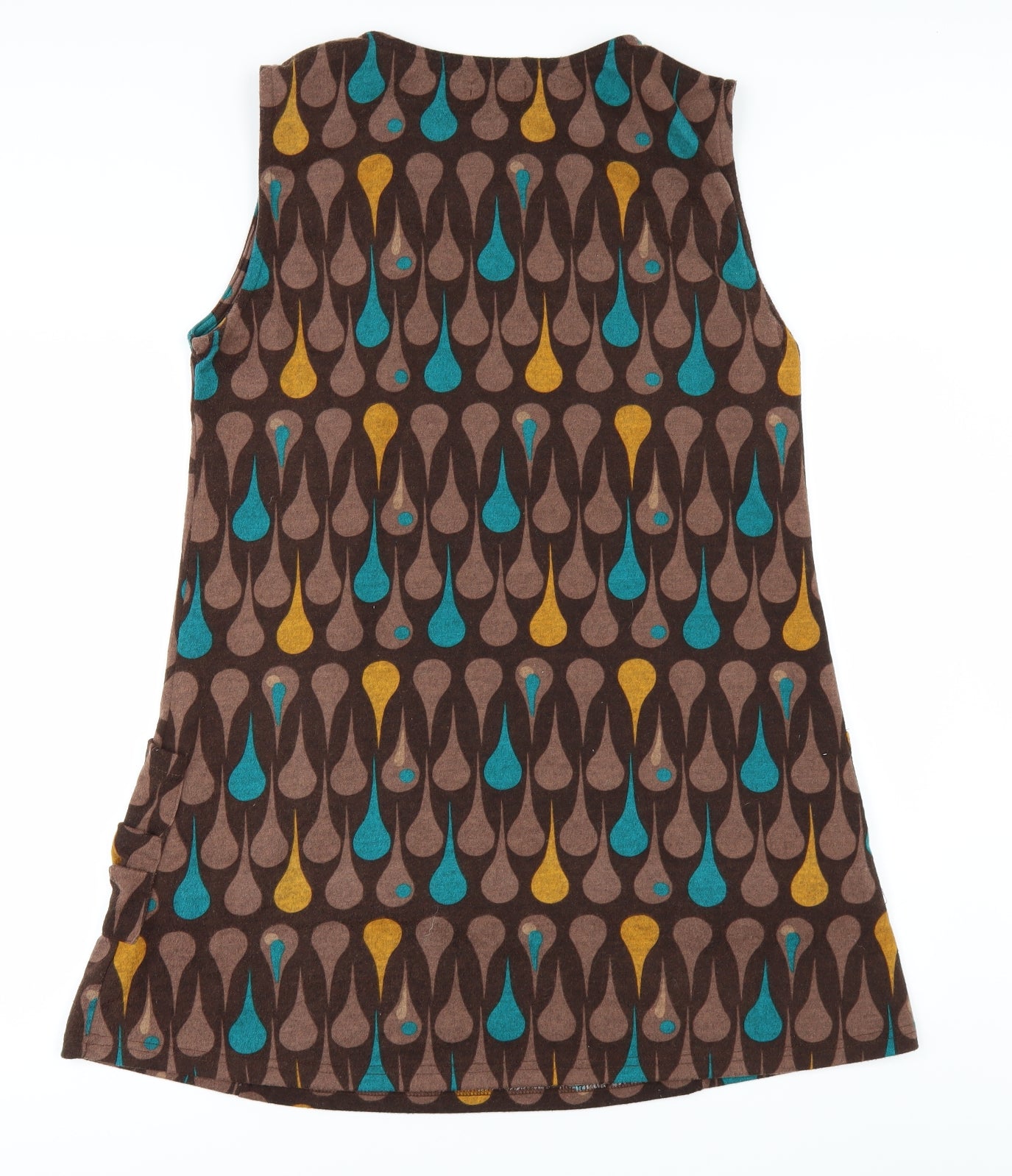 Amari Womens Brown Geometric  A-Line  Size M