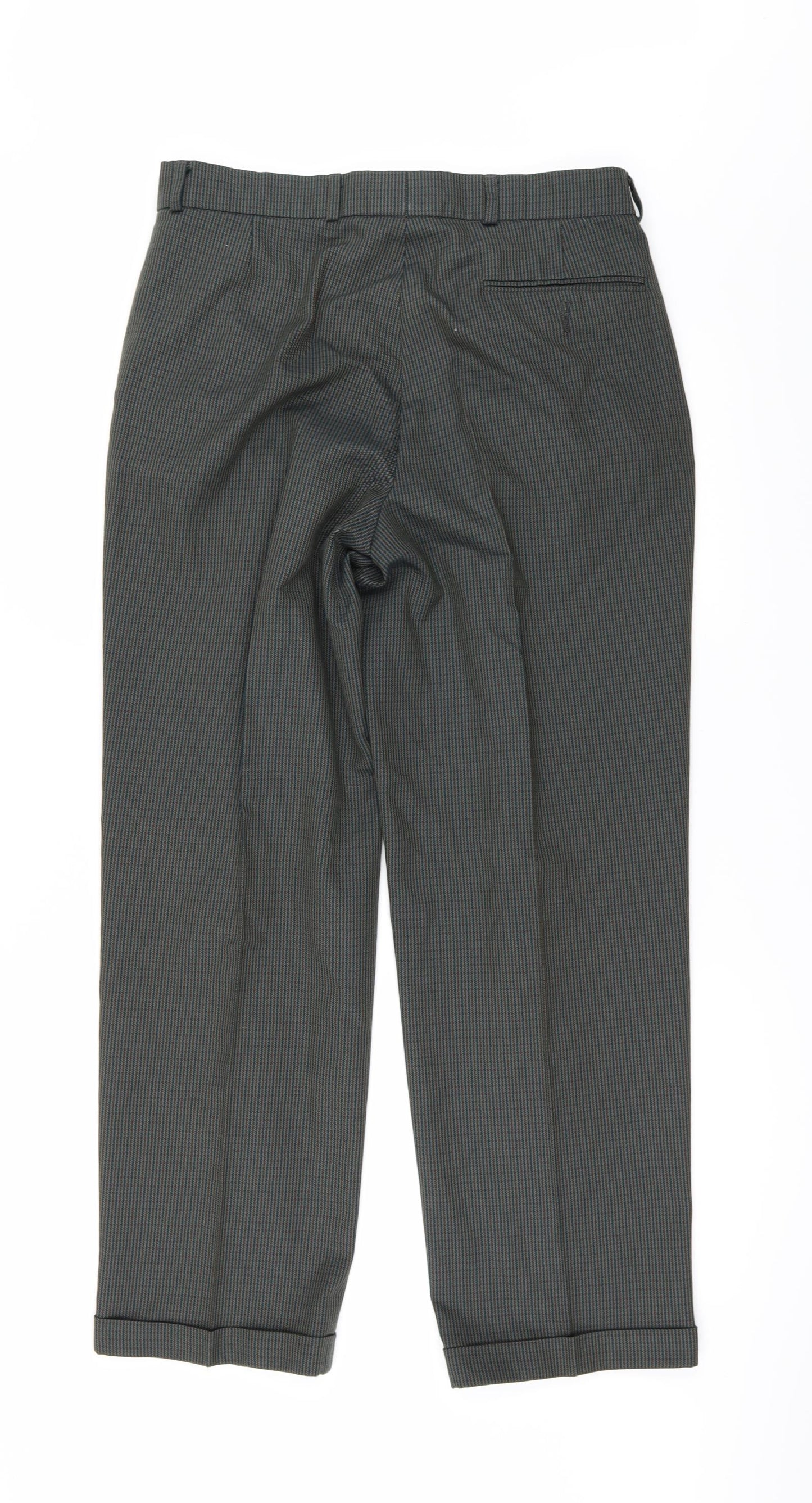 George Mens Green Striped  Trousers  Size 32 L29 in