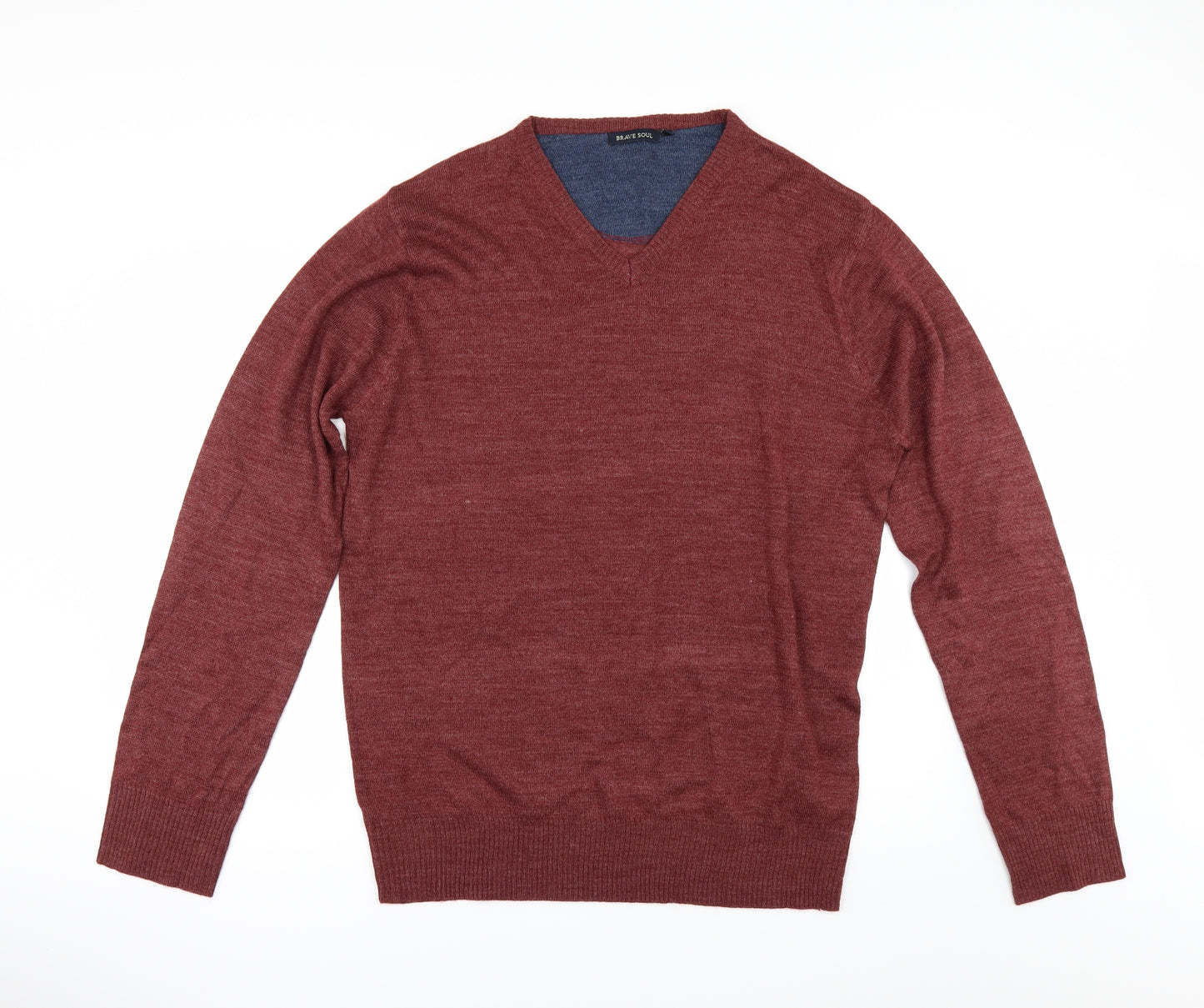 Brave Soul Mens Red   Pullover Jumper Size XL
