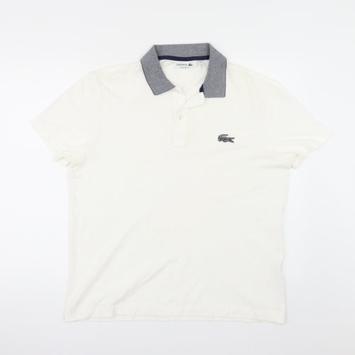 Lacoste Mens Ivory    Polo Size L