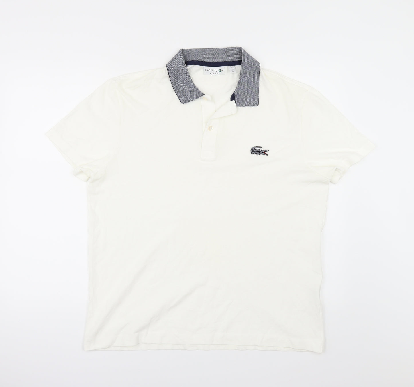 Lacoste Mens Ivory    Polo Size L
