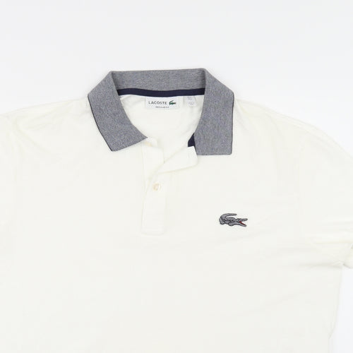 Lacoste Mens Ivory    Polo Size L