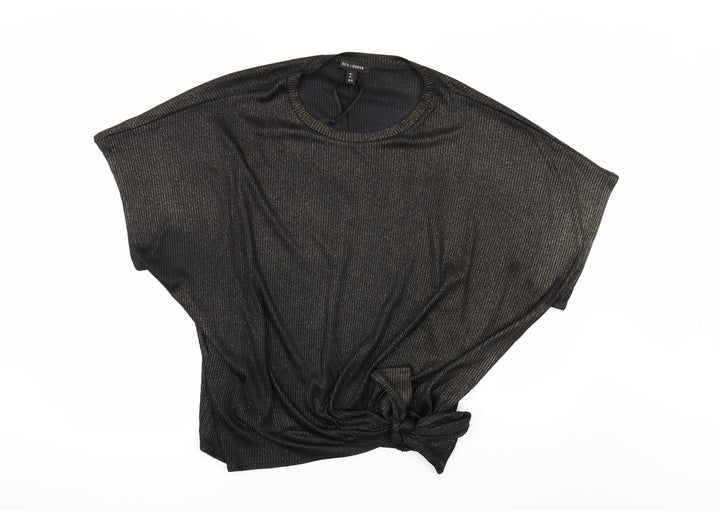 QED London Womens Black Basic T-Shirt Size L