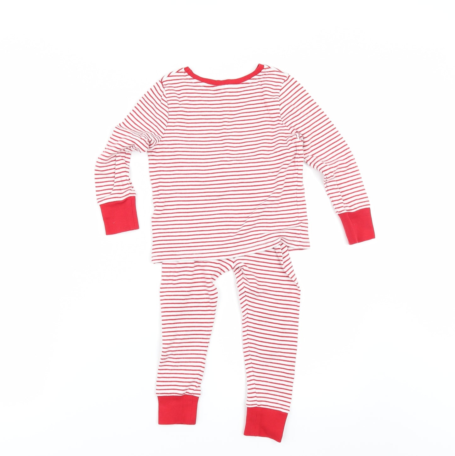 George Girls Red Striped  Top Pyjama Set Size 3 Years  - CHRITMAS