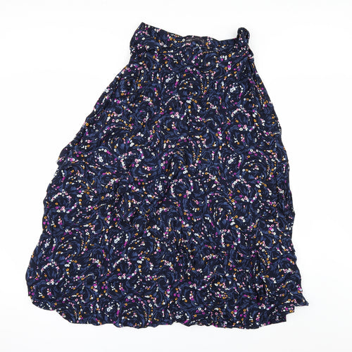 Marks and Spencer Womens Blue Geometric  A-Line Skirt Size 12