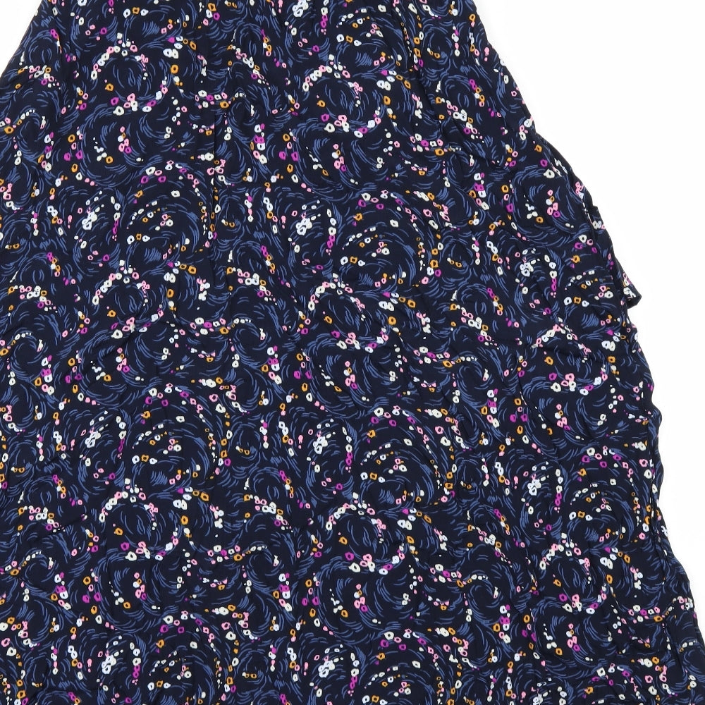 Marks and Spencer Womens Blue Geometric  A-Line Skirt Size 12