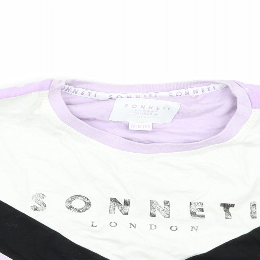 Sonneti Girls Purple   Basic T-Shirt Size 12-13 Years