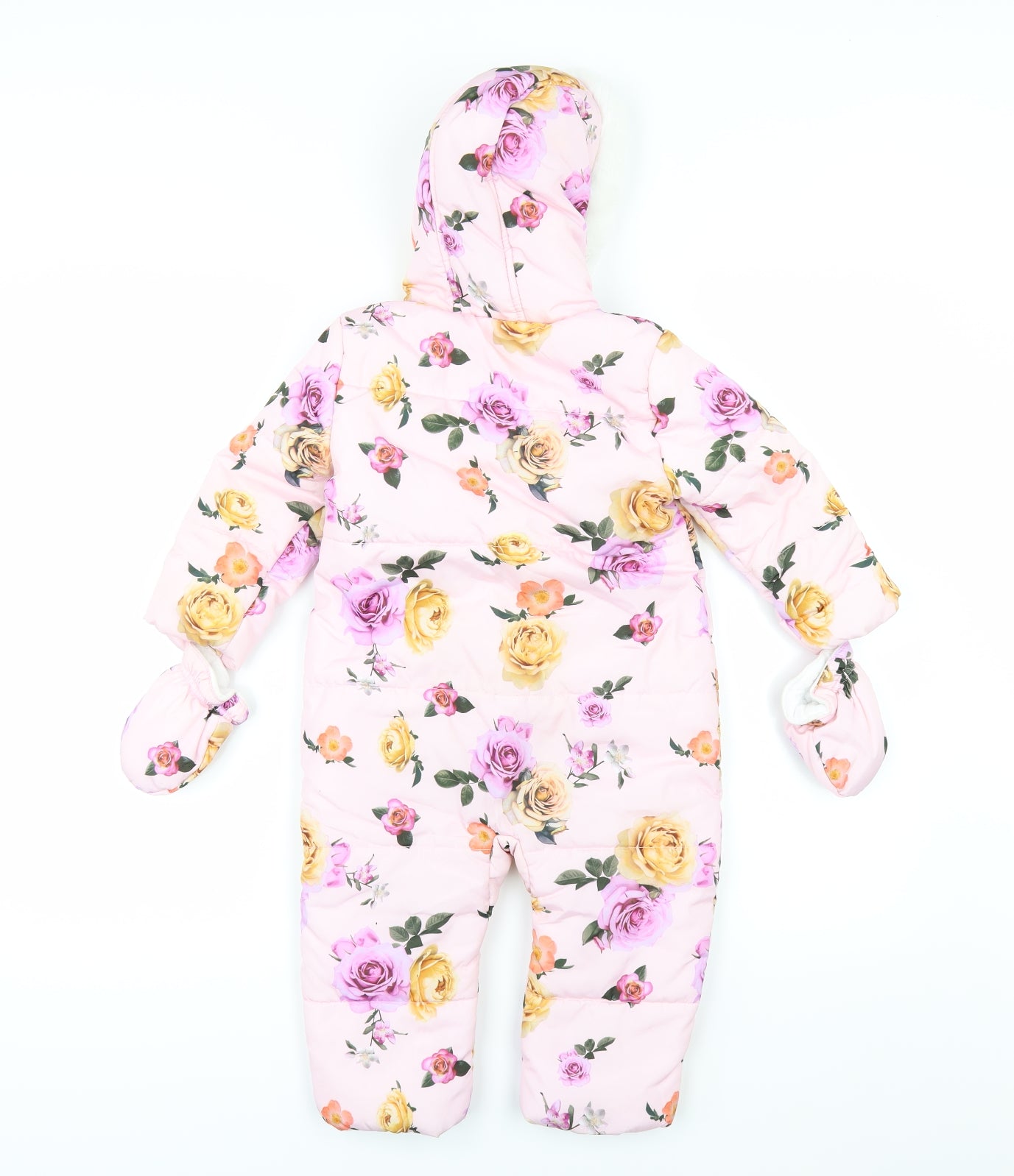 George Boys Pink Floral  Jacket Snowsuit Size 18-24 Months