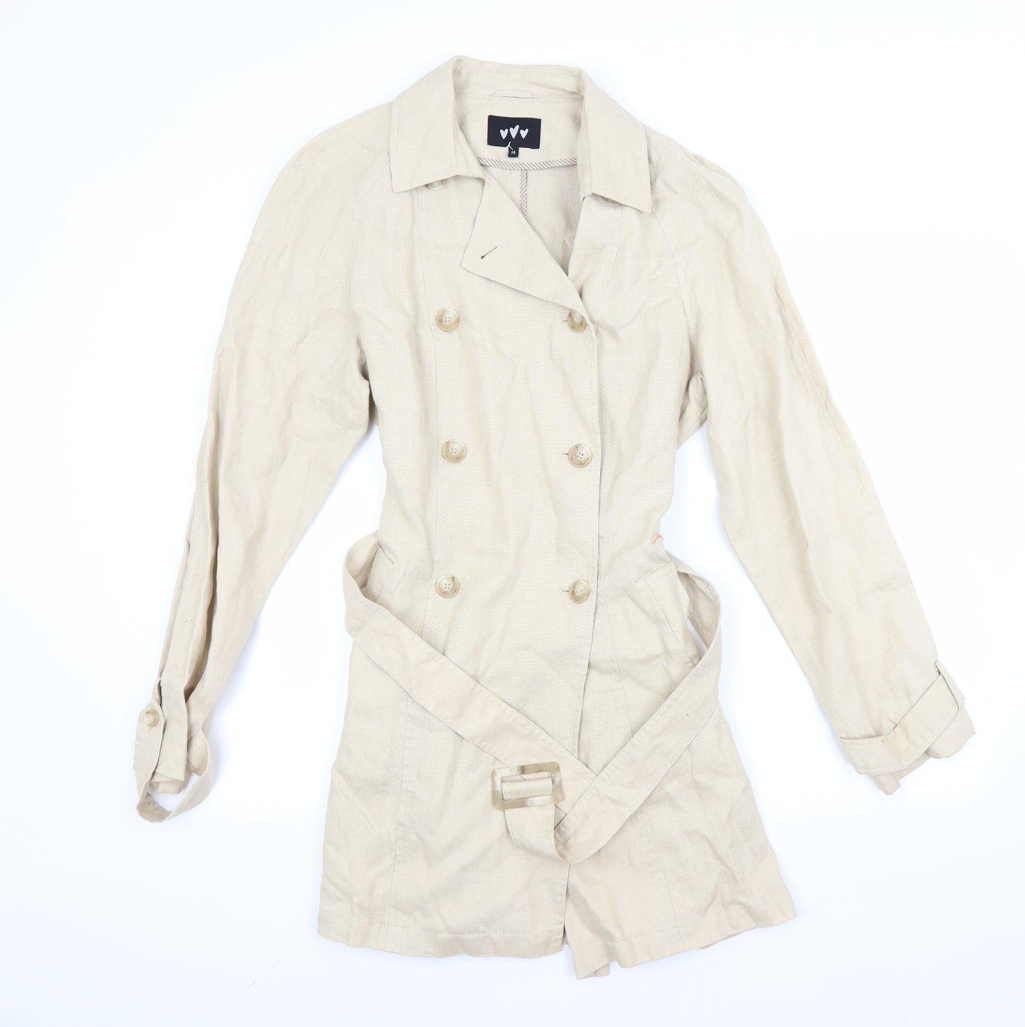 NEXT Womens Beige   Overcoat Coat Size 14