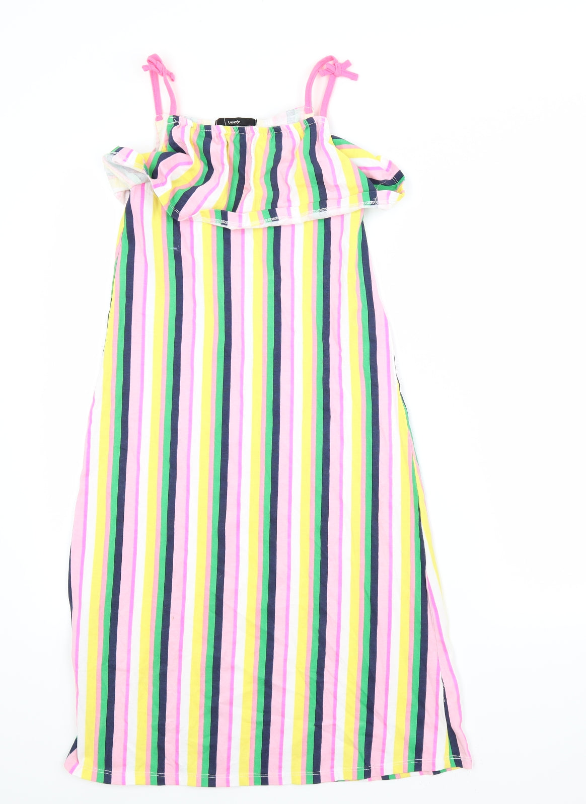 George Girls Multicoloured Striped  A-Line  Size 7-8 Years