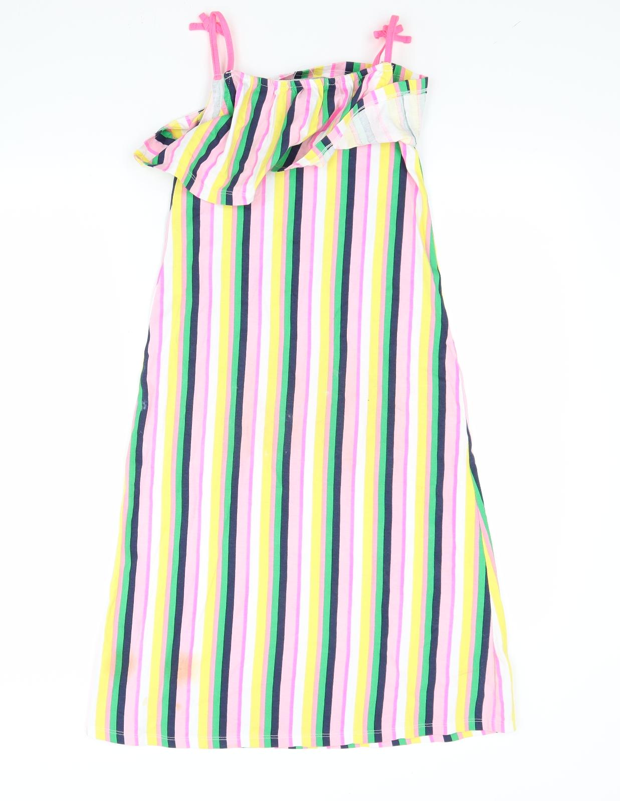 George Girls Multicoloured Striped  A-Line  Size 7-8 Years