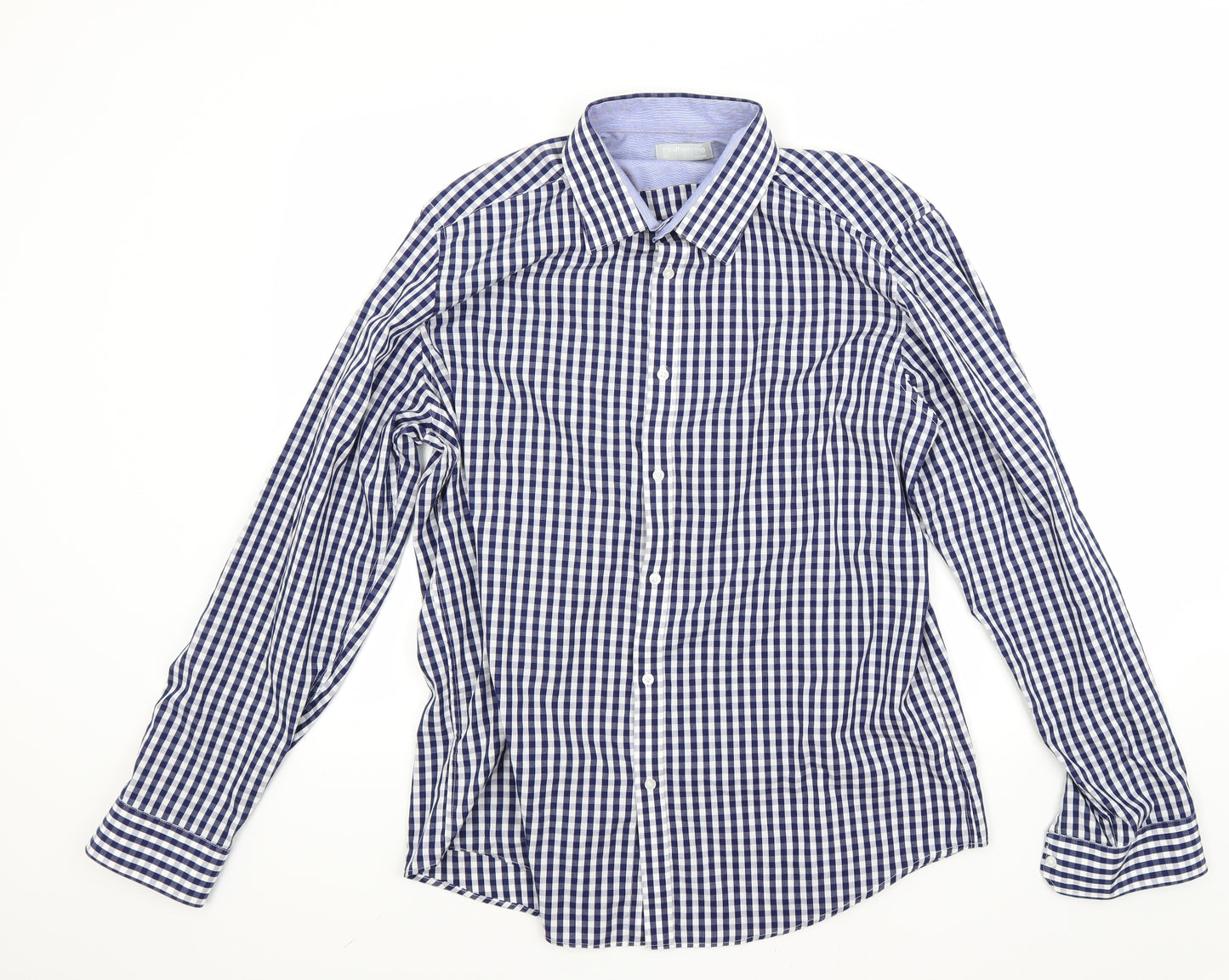 Red Herring Mens Blue Check   Dress Shirt Size 17